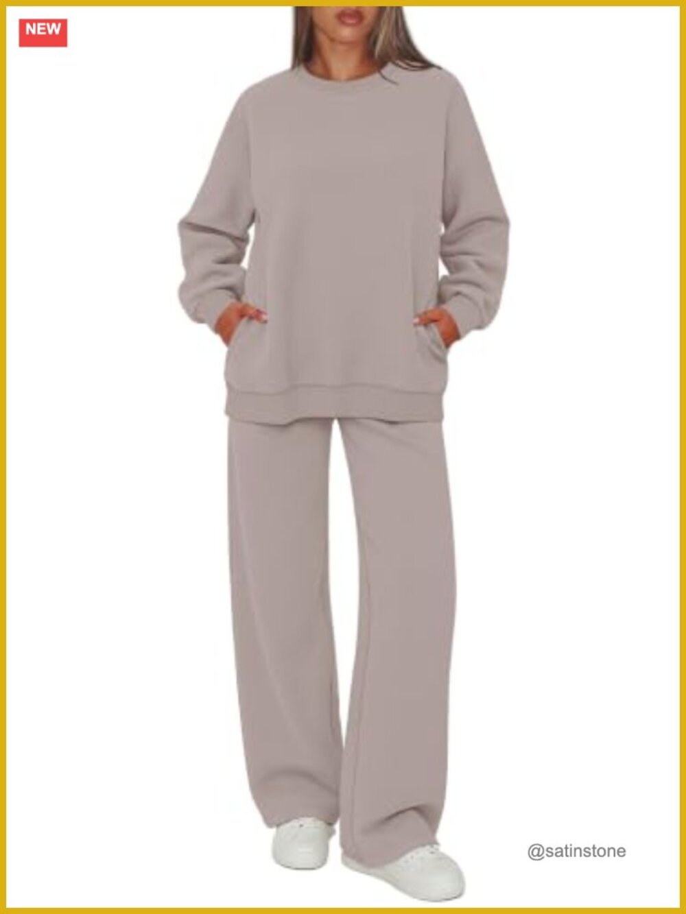 Women's 2 Piece Sweat Set Polyester Blend Oversized Sweatshirt Wide Leg Pants